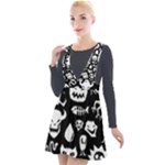 Monsters Plunge Pinafore Velour Dress