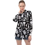 Monsters Long Sleeve Satin Shirt