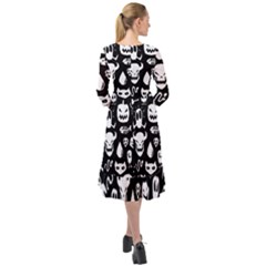 Ruffle End Midi Chiffon Dress 