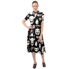 Keyhole Neckline Chiffon Dress 