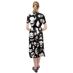 Keyhole Neckline Chiffon Dress 