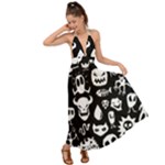 Monsters Backless Maxi Beach Dress