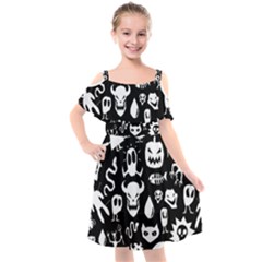 Kids  Cut Out Shoulders Chiffon Dress 