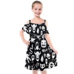 Monsters Kids  Cut Out Shoulders Chiffon Dress
