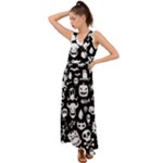 Monsters V-Neck Chiffon Maxi Dress