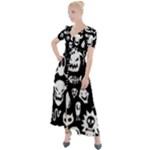 Monsters Button Up Short Sleeve Maxi Dress