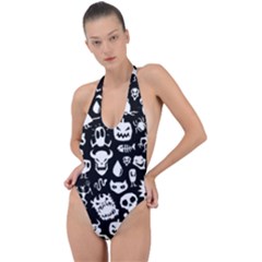 Backless Halter One Piece Swimsuit 