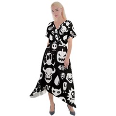 Cross Front Sharkbite Hem Maxi Dress 