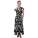 Monsters Flutter Sleeve Maxi Dress