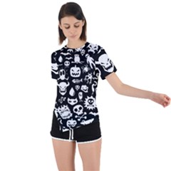 Asymmetrical Short Sleeve Sports T-Shirt 