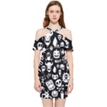 Monsters Shoulder Frill Bodycon Summer Dress