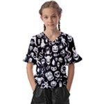 Monsters Kids  V-Neck Horn Sleeve Blouse