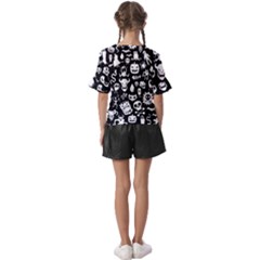 Kids  V-Neck Horn Sleeve Blouse 