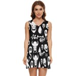 Monsters Tiered Sleeveless Mini Dress