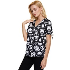 Bow Sleeve Button Up Top 