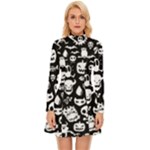 Monsters Long Sleeve Velour Longline Dress