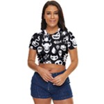Monsters Side Button Cropped Tee