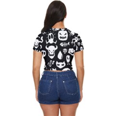 Side Button Cropped T-Shirt 
