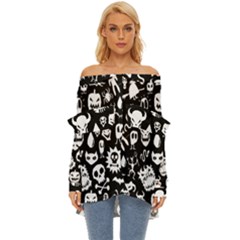 Off Shoulder Chiffon Pocket Shirt 