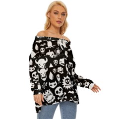 Off Shoulder Chiffon Pocket Shirt 
