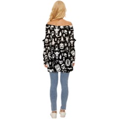 Off Shoulder Chiffon Pocket Shirt 