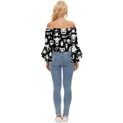 Off Shoulder Flutter Bell Sleeve Top 