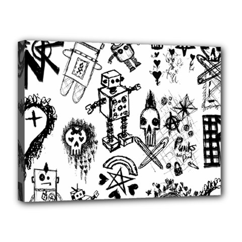 Scene Kid Sketches Canvas 16  x 12  (Stretched) from ArtsNow.com