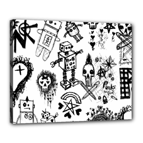 Scene Kid Sketches Canvas 20  x 16  (Stretched) from ArtsNow.com