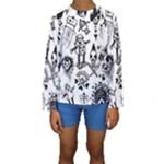 Scene Kid Sketches Kids  Long Sleeve Swimwear