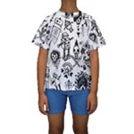 Scene Kid Sketches Kids  Short Sleeve Swimwear