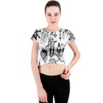 Scene Kid Sketches Crew Neck Crop Top