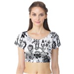 Scene Kid Sketches Short Sleeve Crop Top