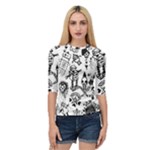 Scene Kid Sketches Quarter Sleeve Raglan Tee