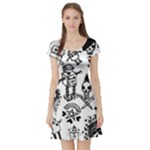 Scene Kid Sketches Short Sleeve Skater Dress