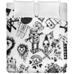 Scene Kid Sketches Duvet Cover Double Side (California King Size)