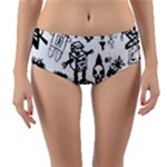 Scene Kid Sketches Reversible Mid-Waist Bikini Bottoms