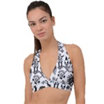 Scene Kid Sketches Halter Plunge Bikini Top