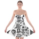 Scene Kid Sketches Strapless Bra Top Dress
