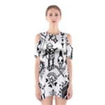 Scene Kid Sketches Shoulder Cutout One Piece Dress