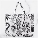 Scene Kid Sketches Zipper Large Tote Bag