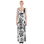 Scene Kid Sketches Thigh Split Maxi Dress