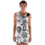 Scene Kid Sketches Wrap Front Bodycon Dress