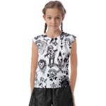 Scene Kid Sketches Kids  Raglan Cap Sleeve Tee
