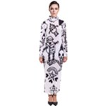 Scene Kid Sketches Turtleneck Maxi Dress