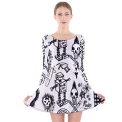 Long Sleeve Velvet Skater Dress 
