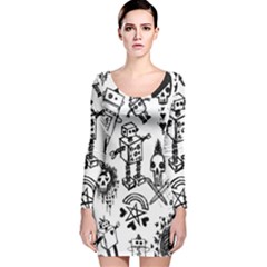 Long Sleeve Velvet Bodycon Dress 