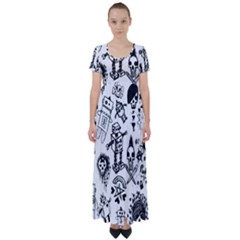 High Waist Short Sleeve Maxi Dress 