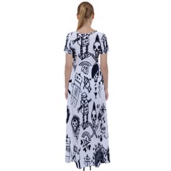 High Waist Short Sleeve Maxi Dress 