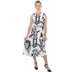 Scene Kid Sketches Midi Tie-Back Chiffon Dress