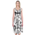 Scene Kid Sketches Midi Sleeveless Dress